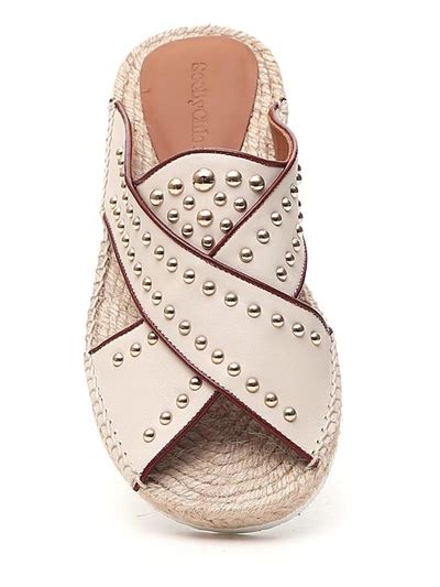 see by chloe pia|See by Chloe Pia Studded Slide Espadrille Sandals.